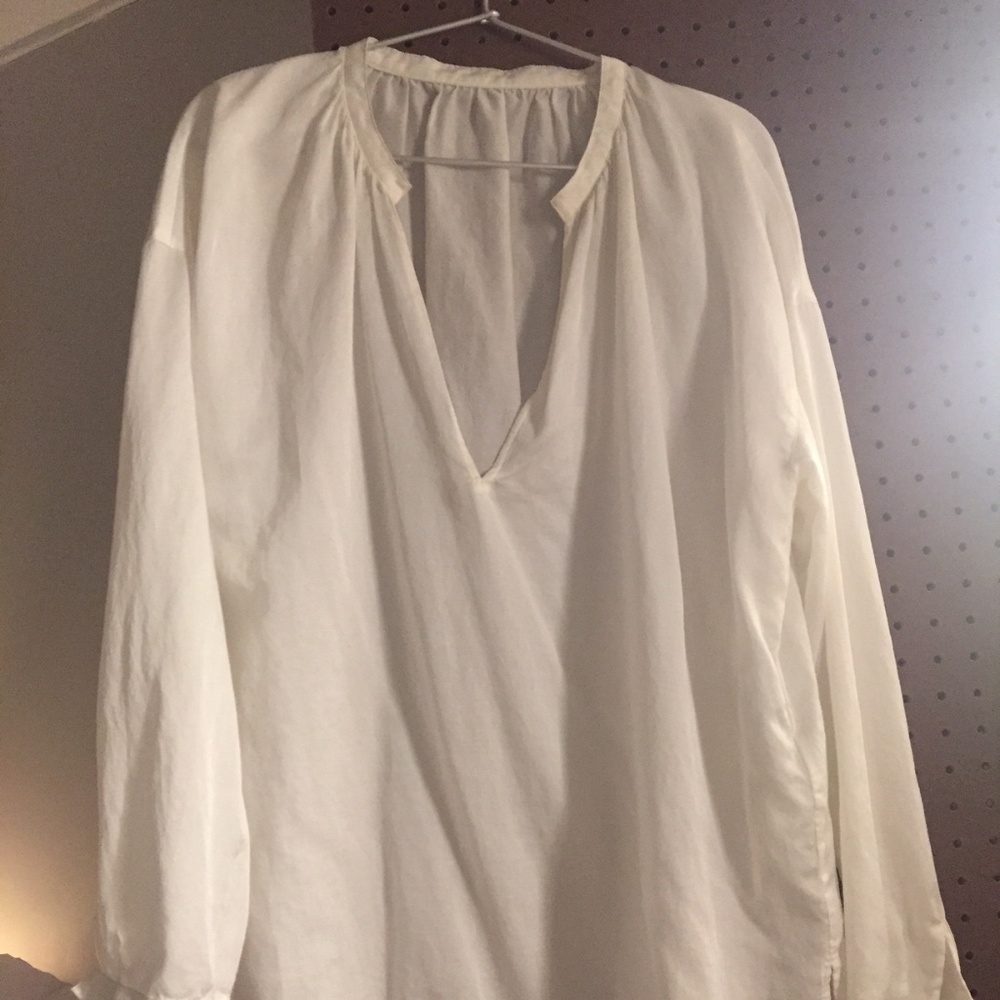 COTTON SILK WHITE PILGRIM TOP